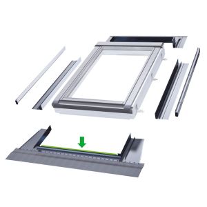 Onderste afdekprofiel met stoppers 134cm (RAL 7016) - Part 35